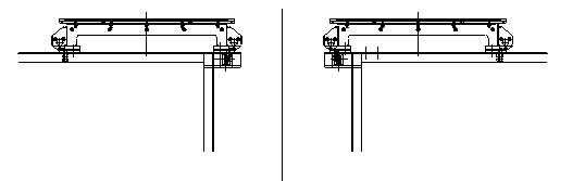 通過滑板支撐與機架中部之間的墊片調(diào)節(jié)
